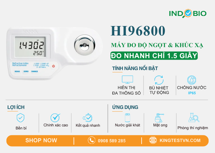 Thông số kỹ thuật của khúc xạ kế kỹ thuật số Hanna HI96800